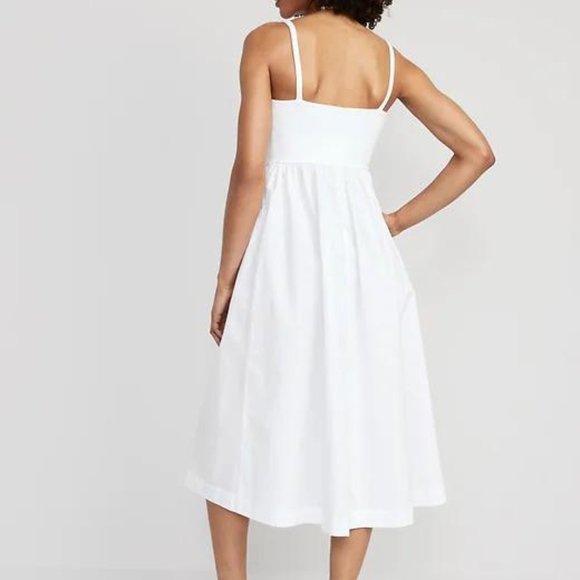 NWT Old Navy Fit & Flare Combination Midi Cami Dress for Women - Picture 2 of 7